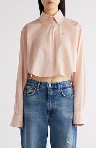 Satai Crop Cotton Voile Button-Up Shirt