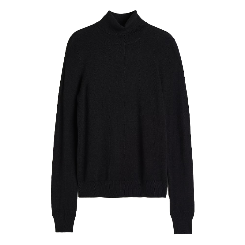 black fine knit roll neck, H&amp;amp;M