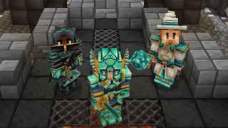 A D&D party of three in Minecraft.