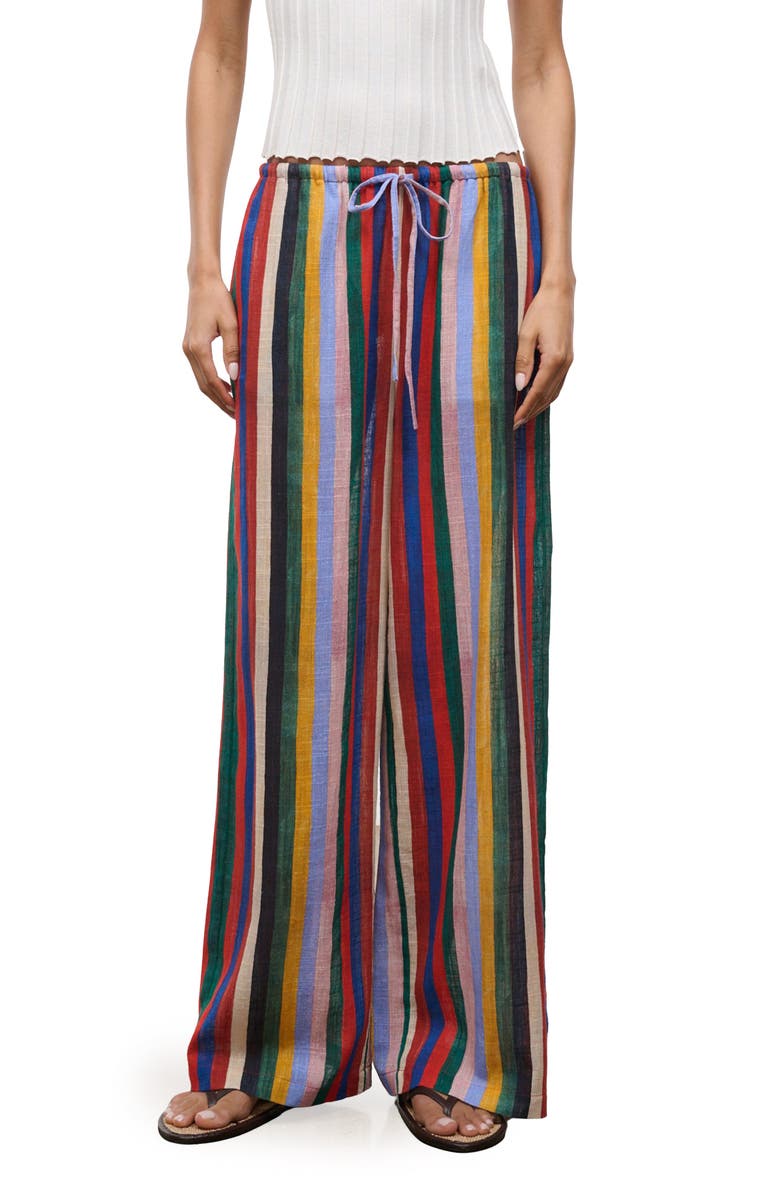 Mateo Stripe Cotton Drawstring Pants