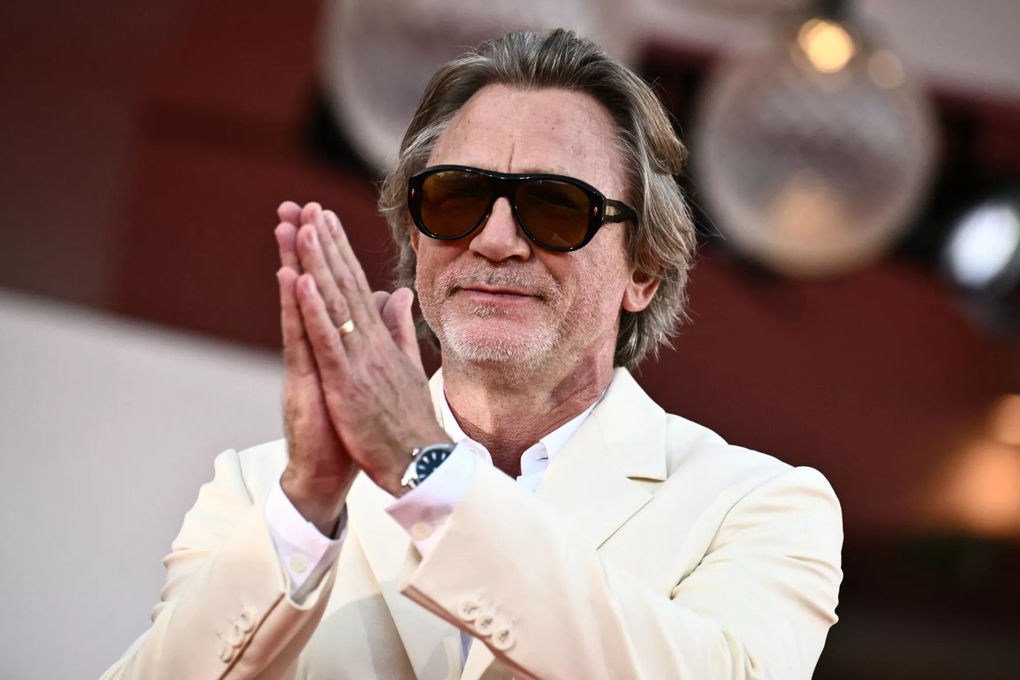 Brand ambassador Daniel Craig wore an OMEGA Seamaster Aqua Terra at the 81st Venice International Film Festival.