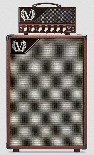 Victory's V212-VB 2x12 vertical extension speaker cabinet makes an ideal partner for the Copper. It's an open-backed design, loaded with Celestion G12M Greenback and Celestion G12H Anniversary speakers.