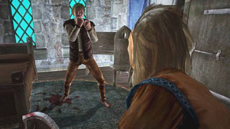 A cropped photo of Glarthir fighting an NPC