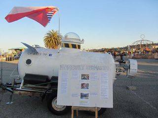 A homebuilt submarine at Maker Faire on May 18, 2013.