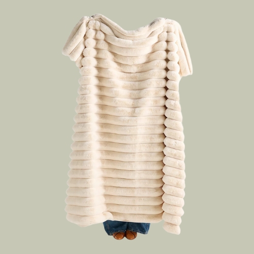 Anthropologie, Tipped Puffer Faux-Fur Throw Blanket