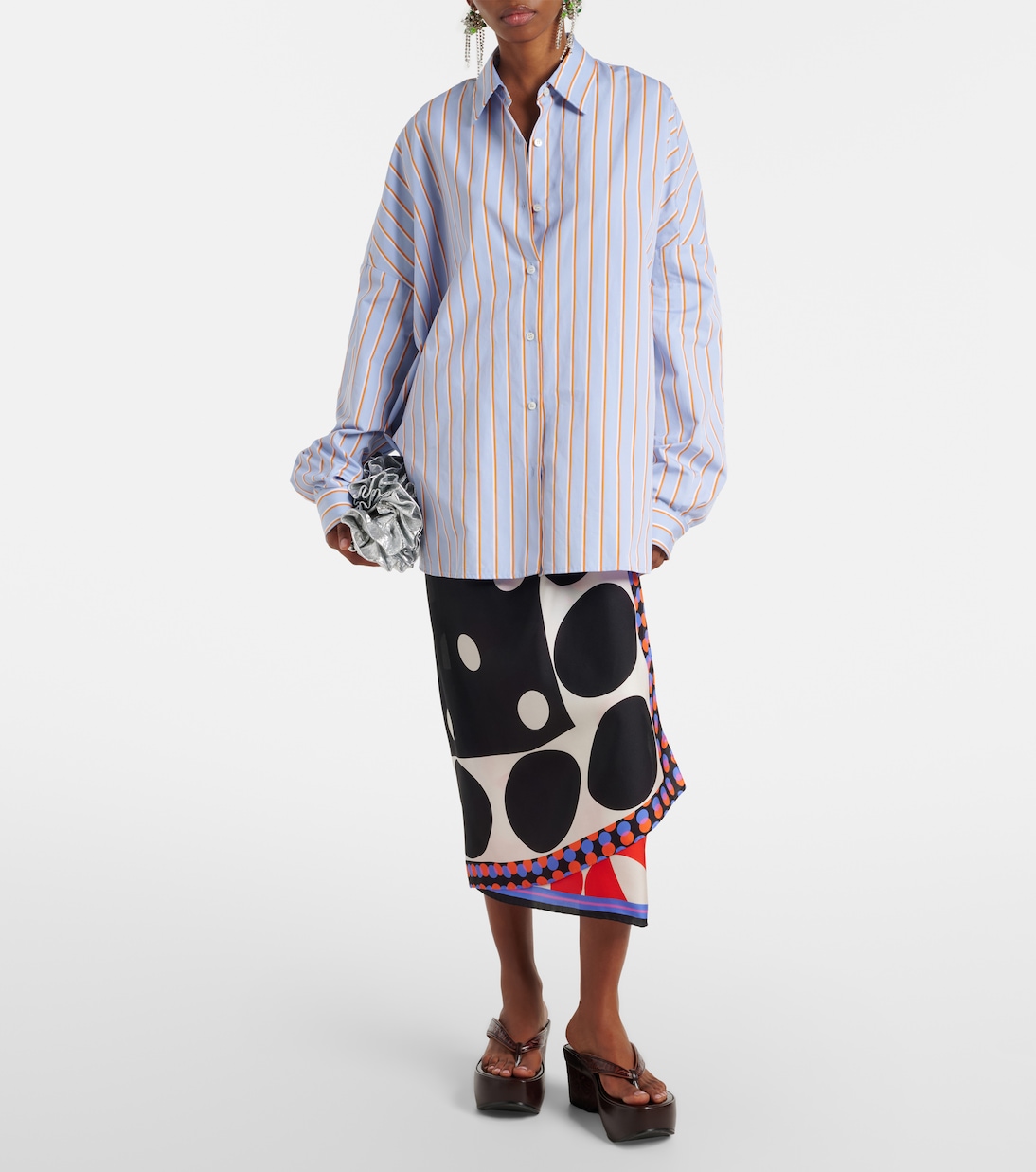 Printed Silk Wrap Skirt in Multicoloured - Dries Van Noten