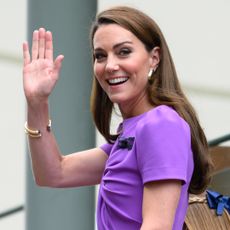 Catherine, Princess of Wales attends day fourteen of the Wimbledon Tennis Championships at the All England Lawn Tennis and Croquet Club on July 14, 2024 in London, England.