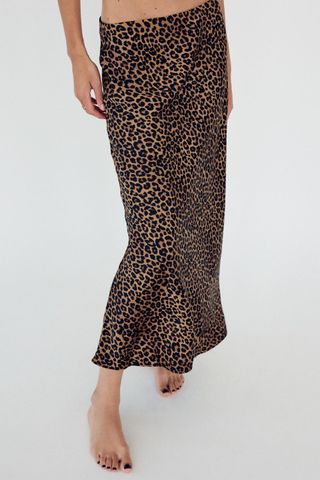 Zara Satin Midi Skirt