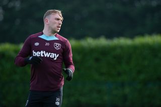 ROMFORD, ENGLAND - JANUARY 29: Jarrod Bowen of West Ham United during training at Rush Green on January 29, 2025 in Romford, England. (Photo by West Ham United FC/West Ham United FC via Getty Images)