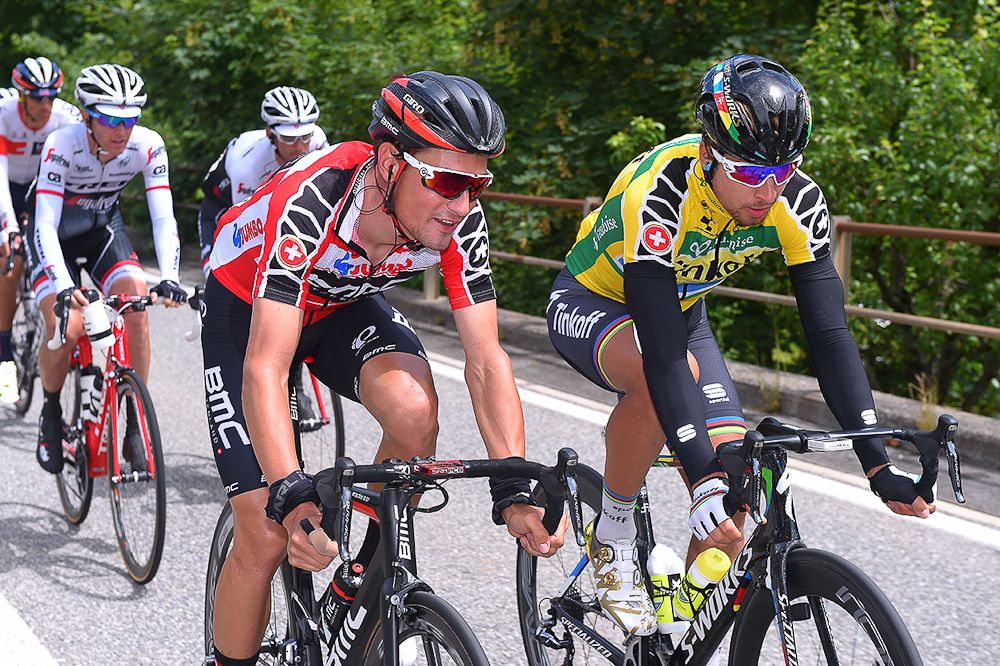 Silvan Dillier and Peter Sagan during stage 4 at the Tour de Suisse