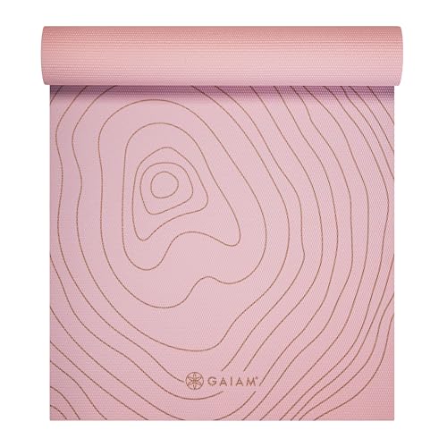 Gaiam Yoga Mat - Premium 6mm Print Extra Thick Non Slip Exercise &amp;amp; Fitness Mat for All Types of Yoga, Pilates &amp;amp; Floor Workouts (68"l X 24"w X 6mm Thick)