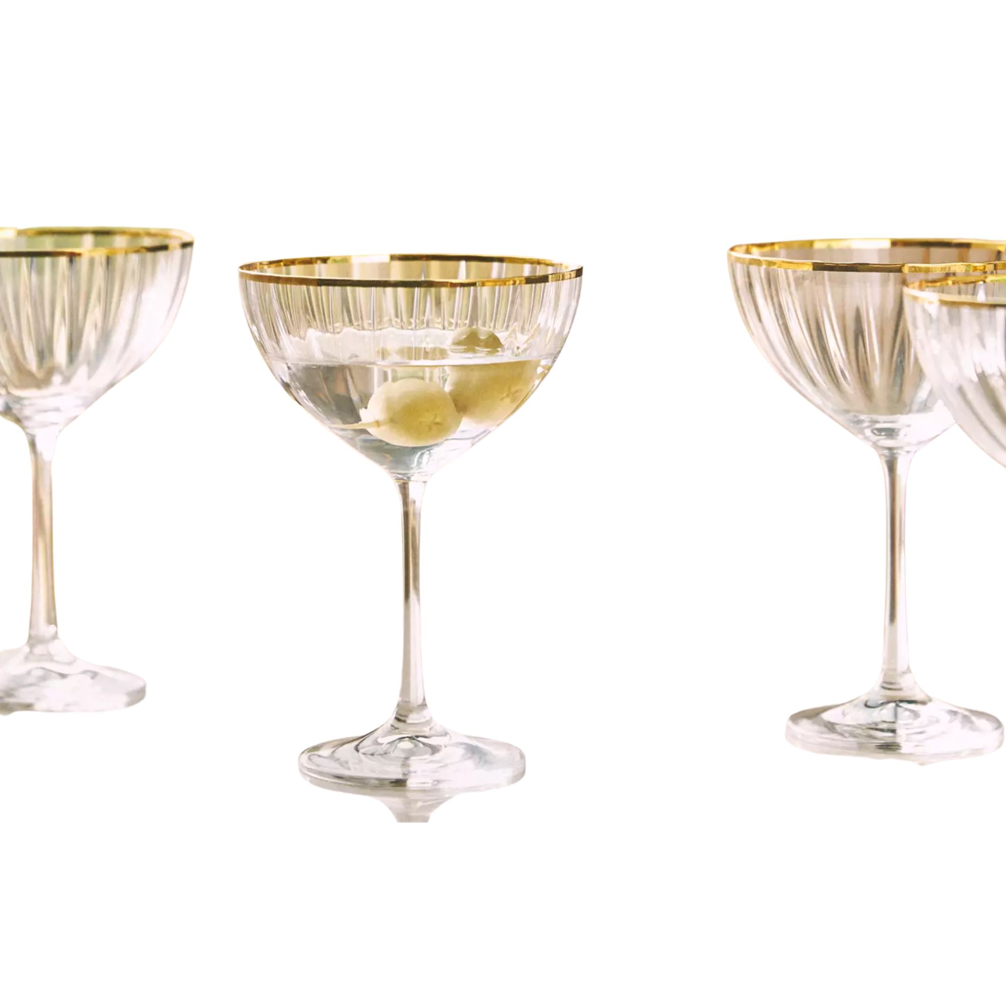Waterfall 24k Gold Accent Coupe Glasses