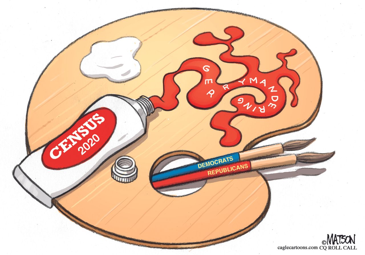 Political Cartoon U.S. Republicans 2020 Census Gerrymander Palette