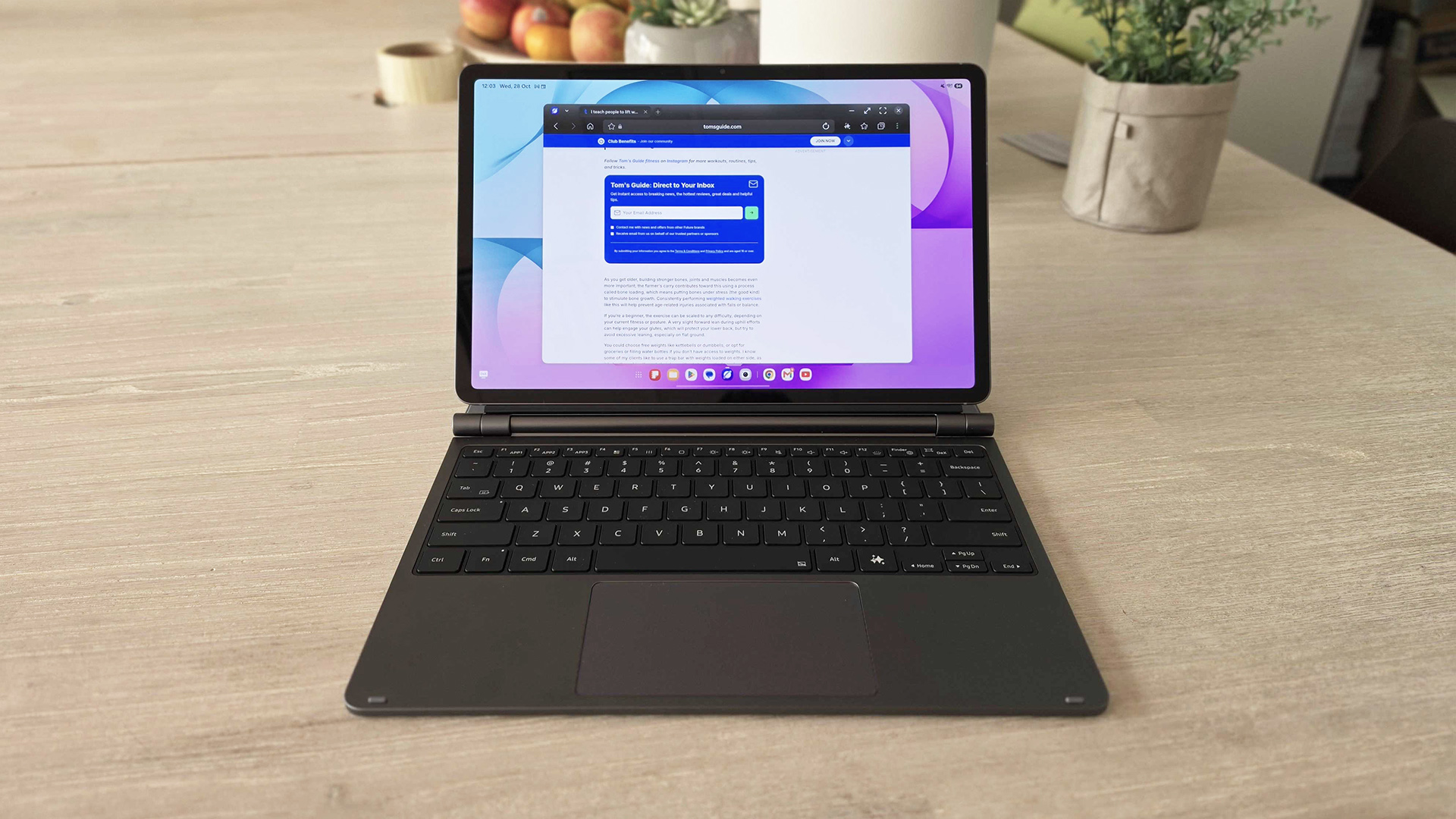 Samsung Galaxy Tab S12 Plus on desk