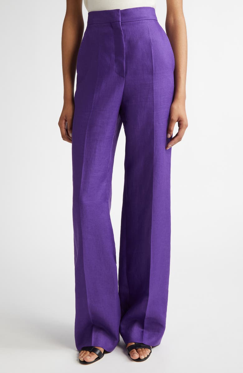 Aversa Flax Linen Wide Leg Trousers