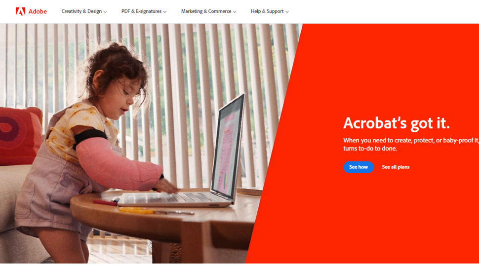 Website screenshot for Adobe Acrobat DC