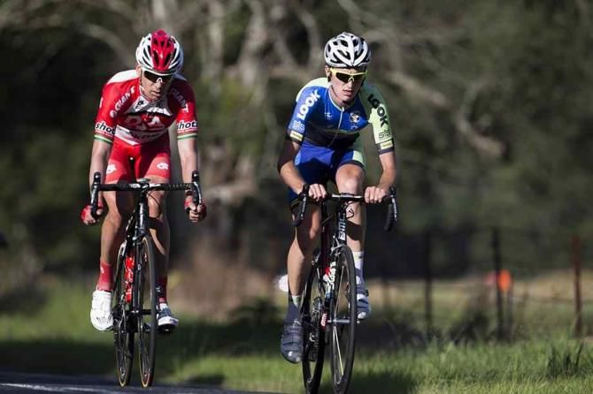 The main break of the day with Darren Lapthorne (Drapac) and Darcy Ellerm-Norton (Pro Team Downunder)