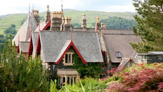 An old home with many chimney pots