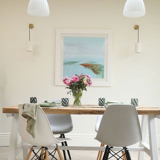 kitchen-diner with dining table and chairs