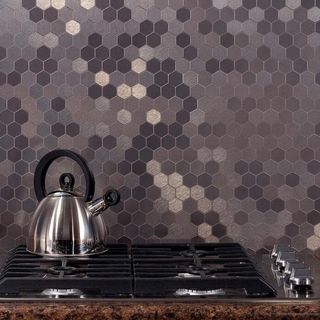 Honeycomb Matted 12 in. x 4 in. Brushed Stainless Metal Decorative Tile Backsplash