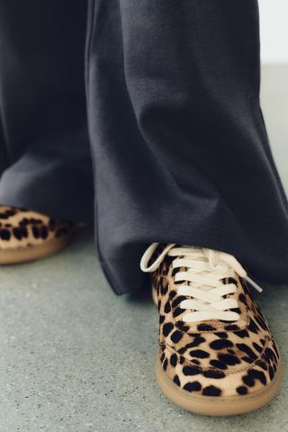 Animal Print Leather Trainers