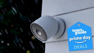 Google Cam Battery in rain storm at night