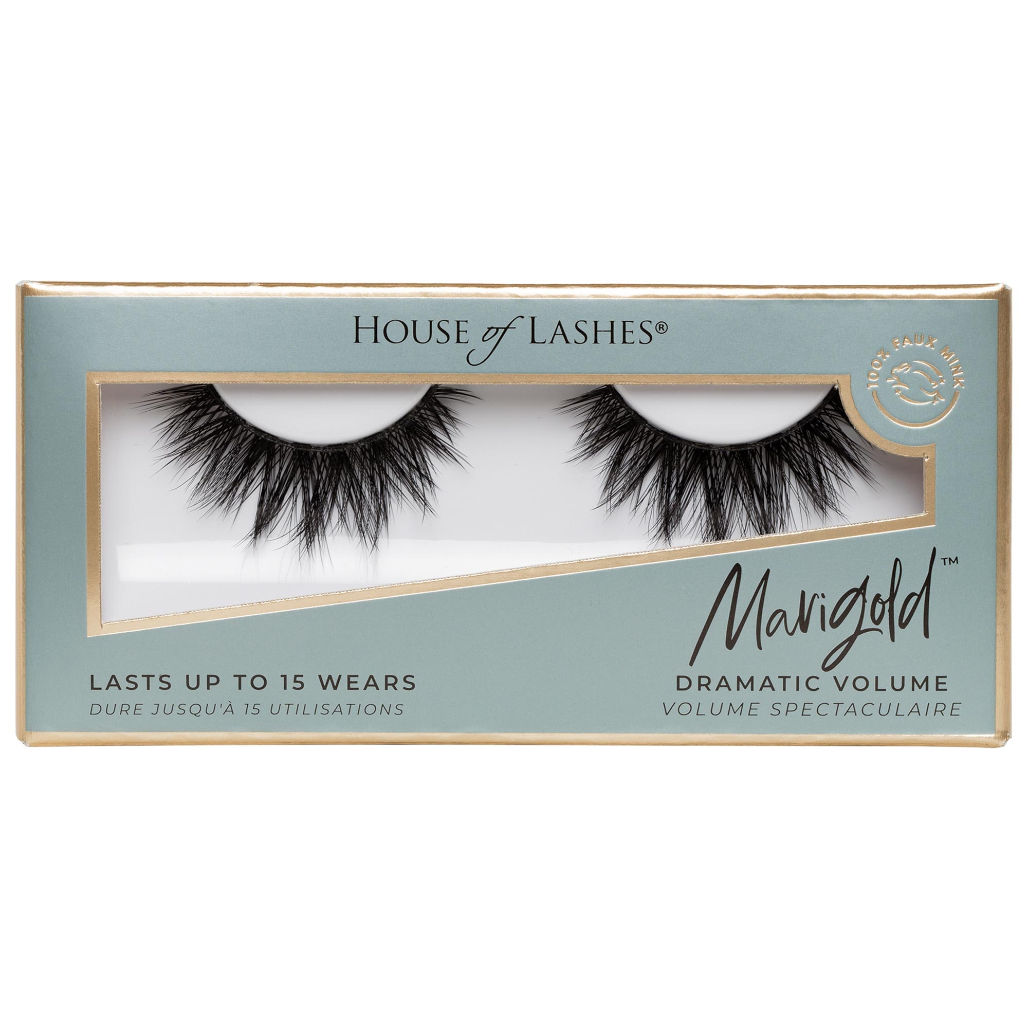 Cruelty-Free Faux Mink Volumizing False Eyelashes - Marigold