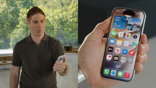 Using side button on iPhone to access Siri at WWDC 2026
