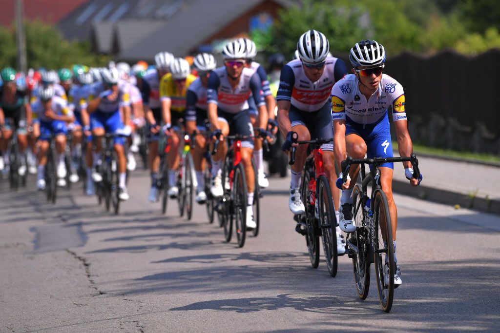 BIELSKOBIALA POLAND AUGUST 07 James Knox of The United Kingdom and Team Deceuninck QuickStep during the 77th Tour of Poland 2020 Stage 3 a 2031km stage from Wadowice to BielskoBiaa 433m TourdePologne tdp20 on August 07 2020 in BielskoBiala Poland Photo by Luc ClaessenGetty Images