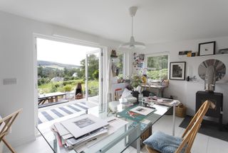 artist's studio in Penny Kennedy's Highland cottage from Period Living