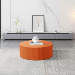 orange table on a gray background
