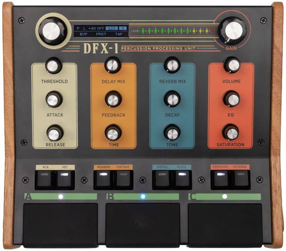 Walrus Audio DFX-1 Percussion Processing Unit top view