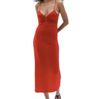 Musier Paris red midi summer dress