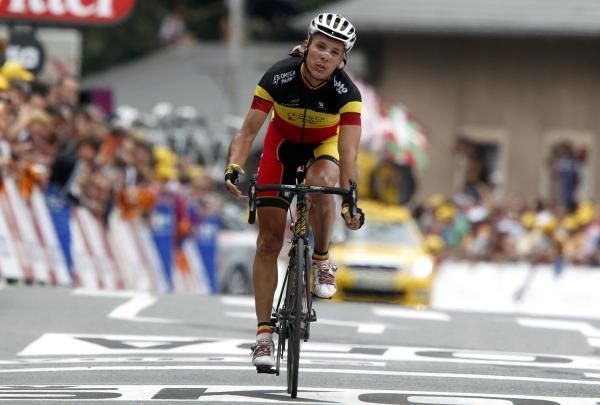 Philippe Gilbert (Omega Pharma-Lotto) picks up some extra points by going on the attack