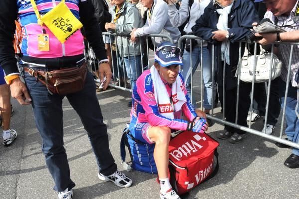 Damiano Cunego (Lampre - ISD) had nothing left at the finish
