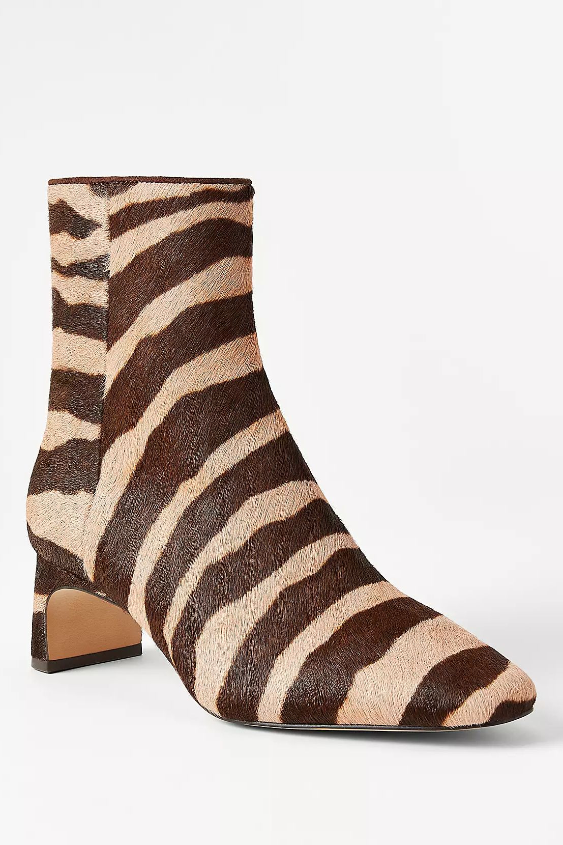 Ann Taylor Zebra Print Haircalf Blade Heel Booties