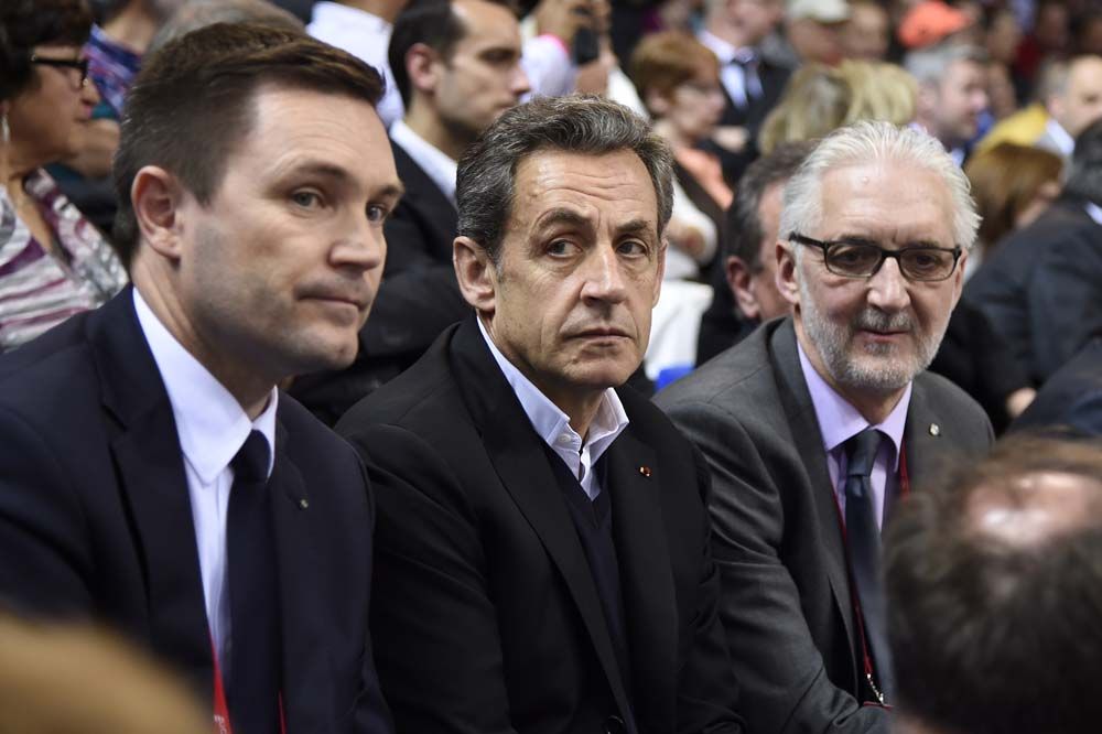 David Lappartient with former French president Nicolas Sarkozy and current UCI President Brian Cookson