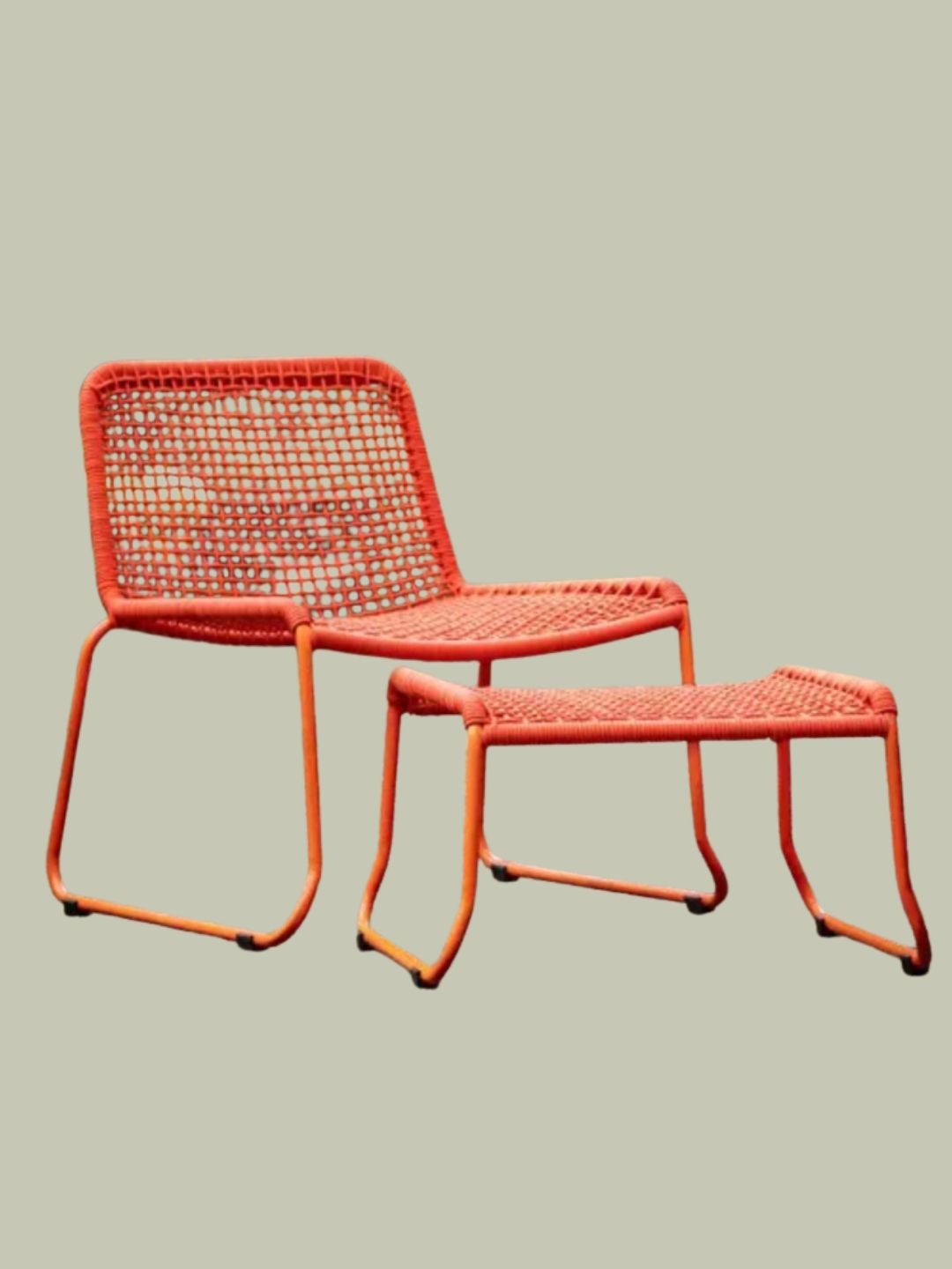 Robert Dyas, Crossland Grove Mutterton Lounge Chair with Footstool Orange