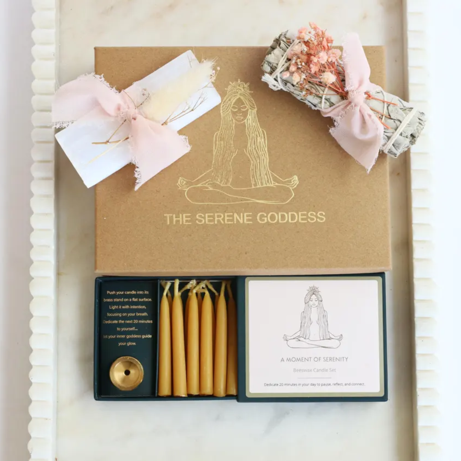 A sage bundle and beeswax candles