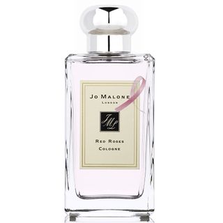 red roses cologne in glass bottle and pink sticker