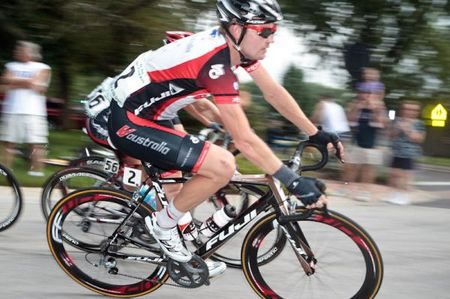 Aaron Kemps (V Australia) cornering on the back side of the course.