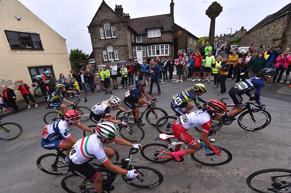 The peloton in action during stage 4 at the Women's Tour