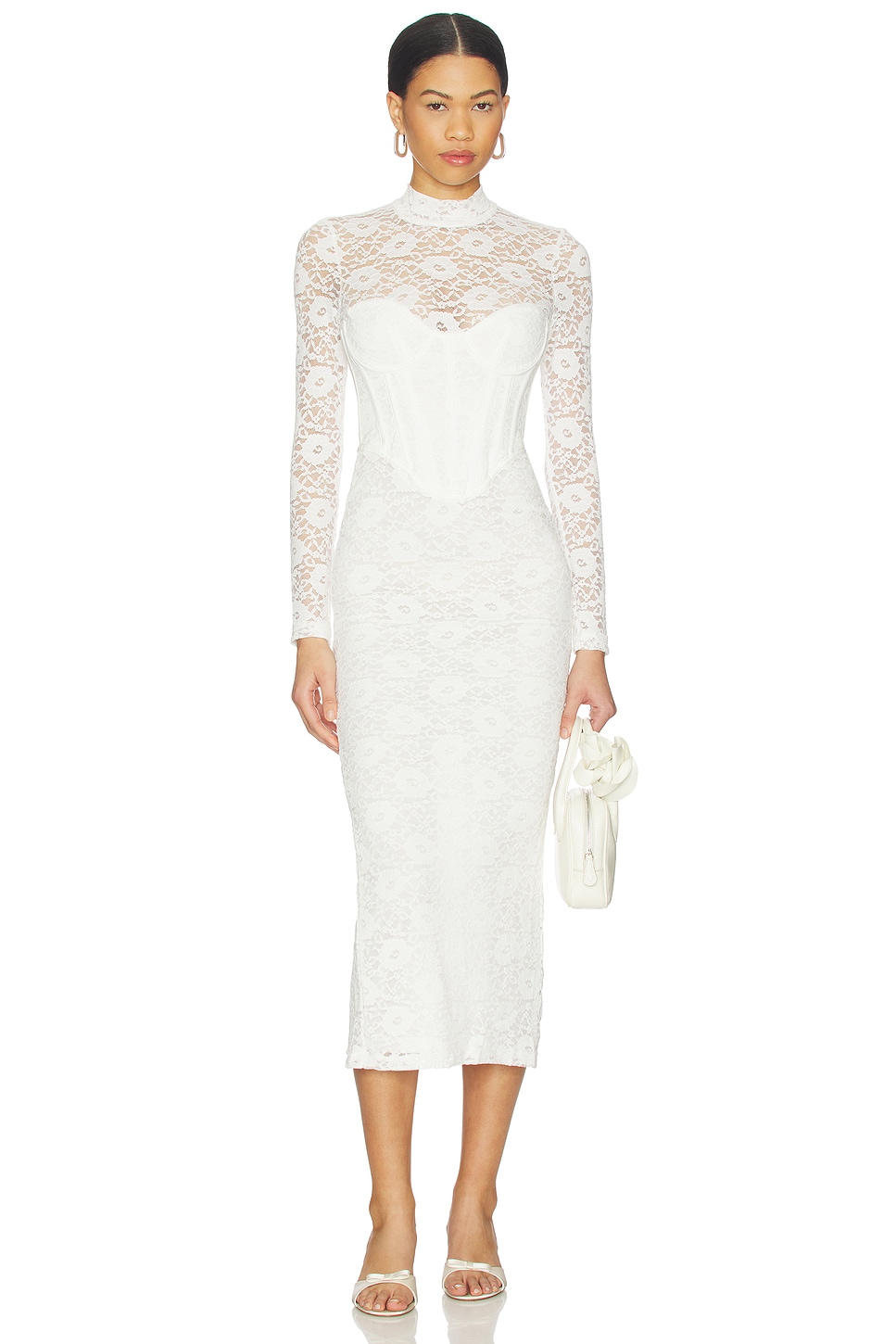 Carmen Lace Corset Midi Dress