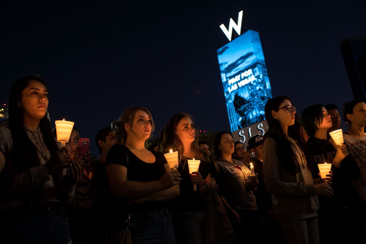 Mourners in Las Vegas