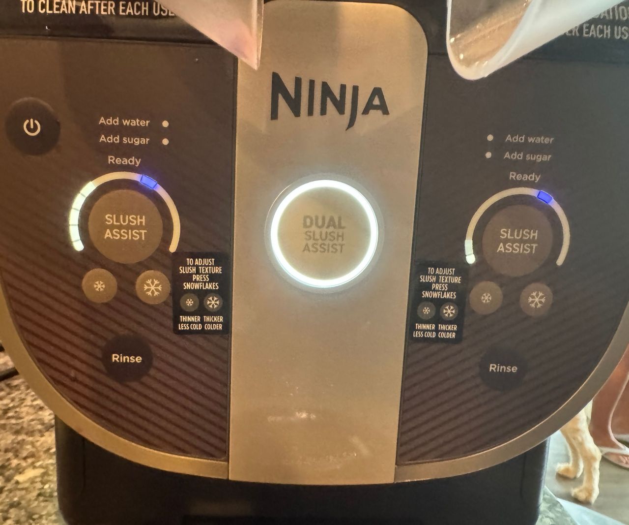 A close up of the control panel of the Ninja Slushi twist