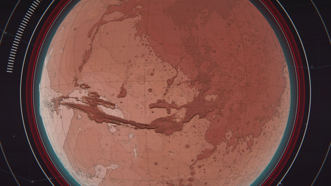 An image of mars colonization efforts from the videogame Per Aspera.