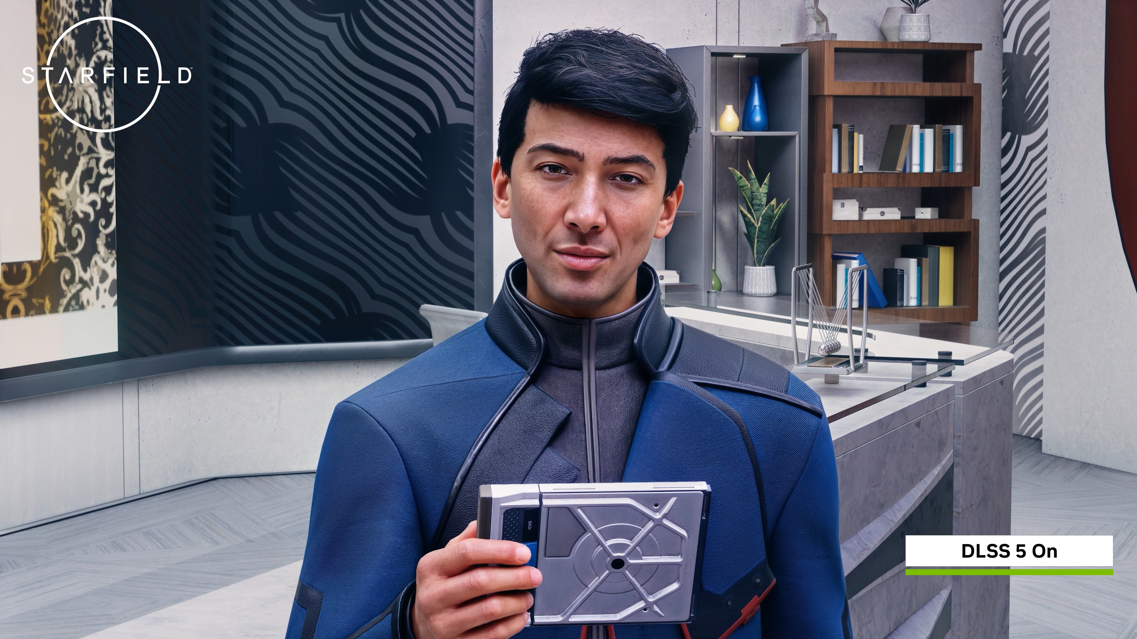 A character from Starfield with DLSS 5 changing his appearance