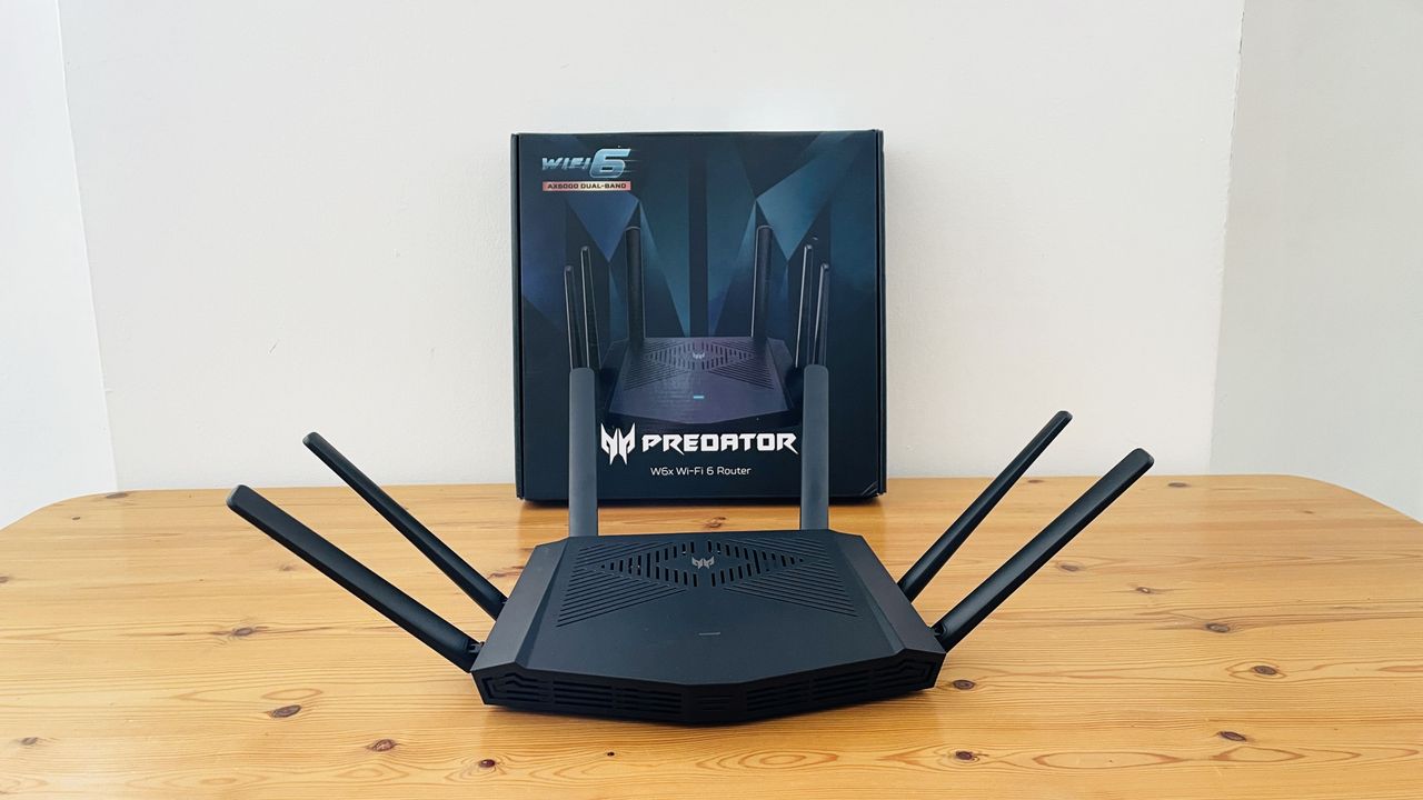 Acer Predator Connect W6x on a wooden table