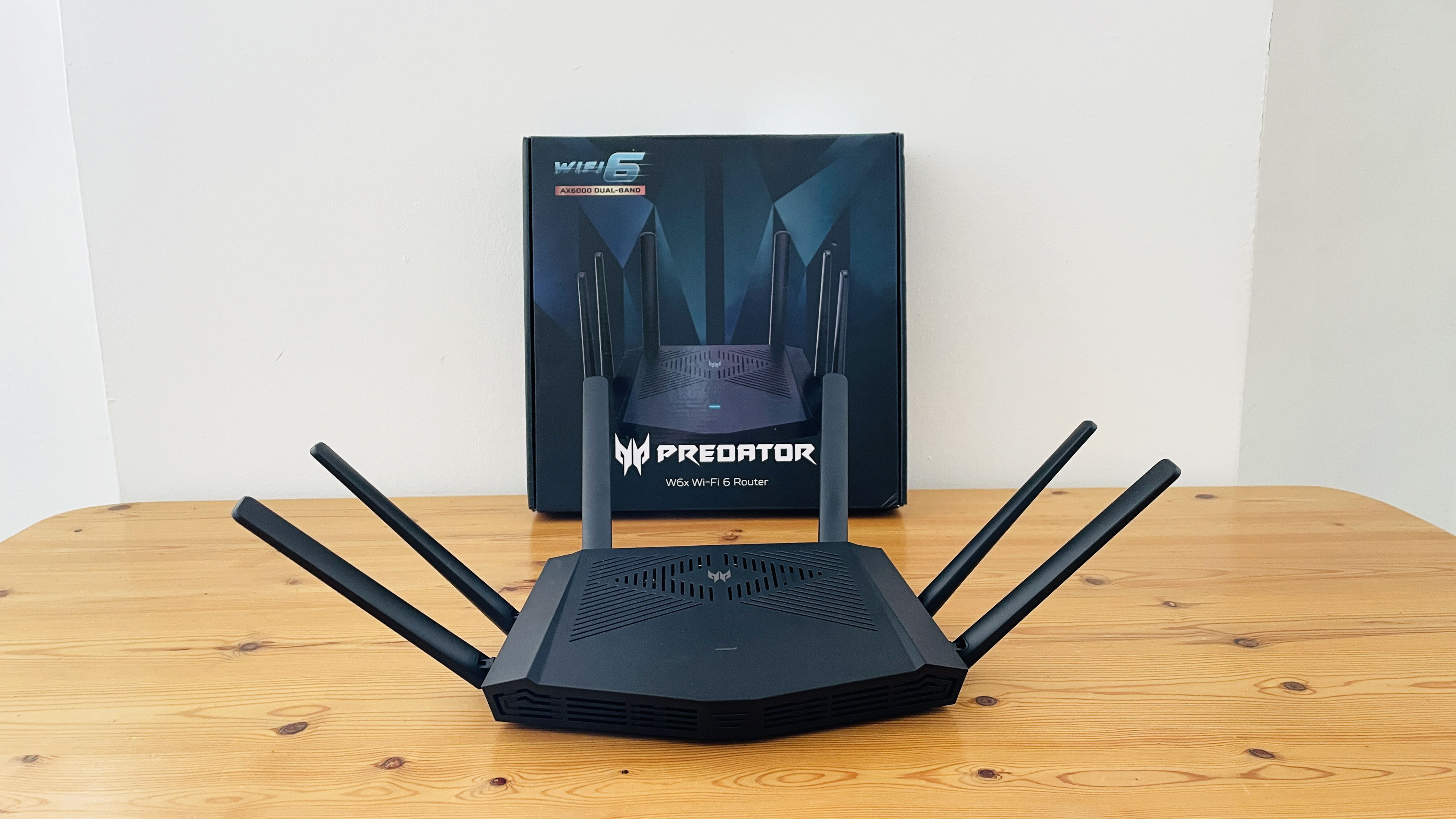 Acer Predator Connect W6x on a wooden table