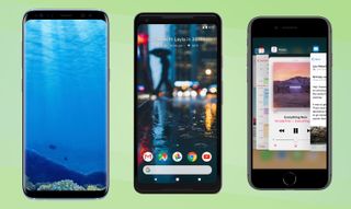The Galaxy S8, Google Pixel 2 and iPhone 8